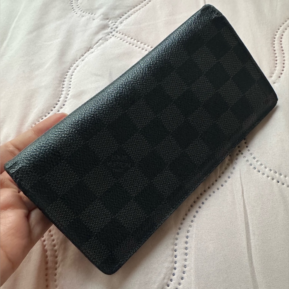 Louis Vuitton Damier Graphite Portefeuille Brazza Black Long Wallet